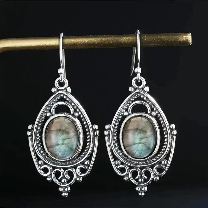 Sterling Silver Oval Crystal Earrings 8x10mm S925