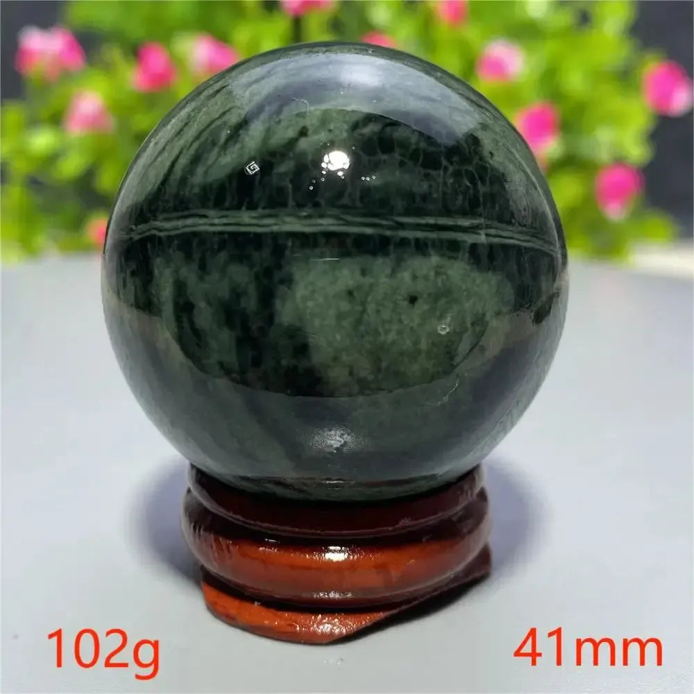 Tibetan Jade Crystal Sphere-Spheres-Ali-A6 102g-Green Jade-Crystal Destiny