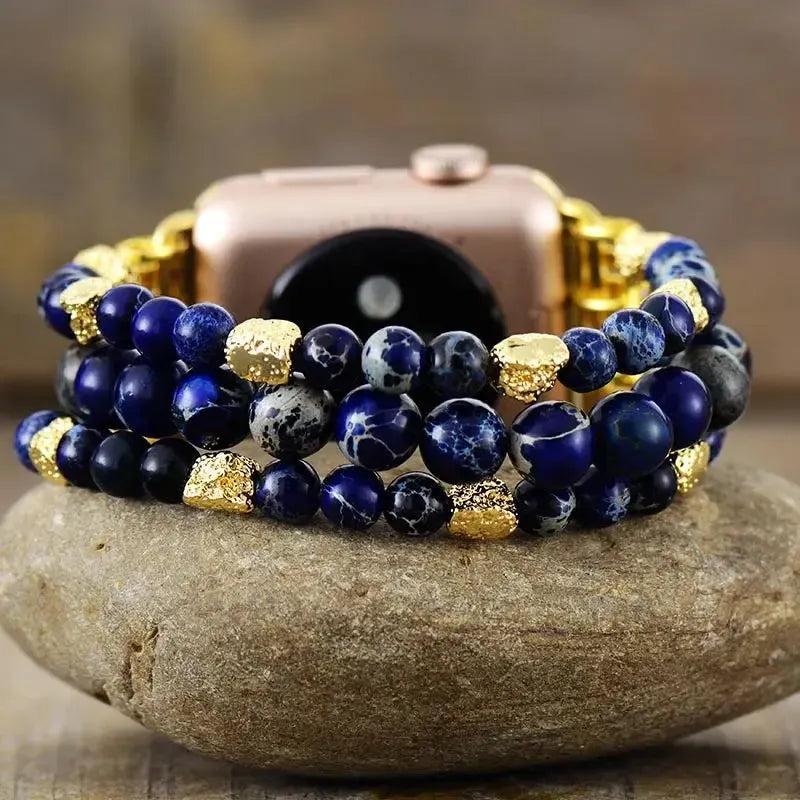 Tiger Eye Beaded Apple iWatch Band
