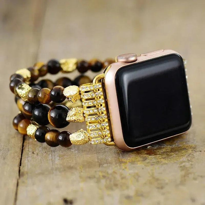 Tiger Eye Beaded Apple iWatch Band