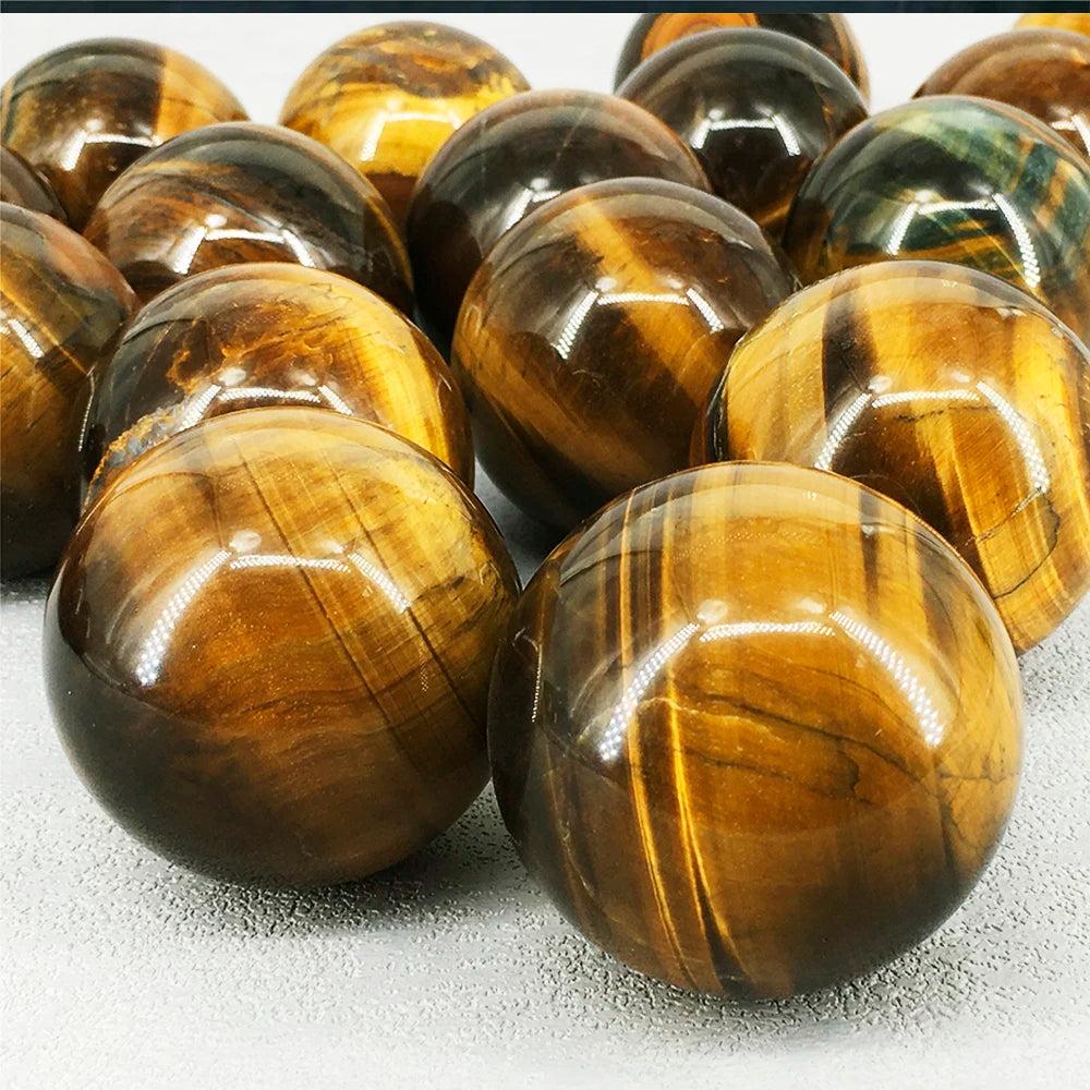 Natural Tiger Eye Crystal Ball Polished Yellow Tiger Eye Sphere for Home Decor Feng Shui Healing Raw Stone Decorative Orb