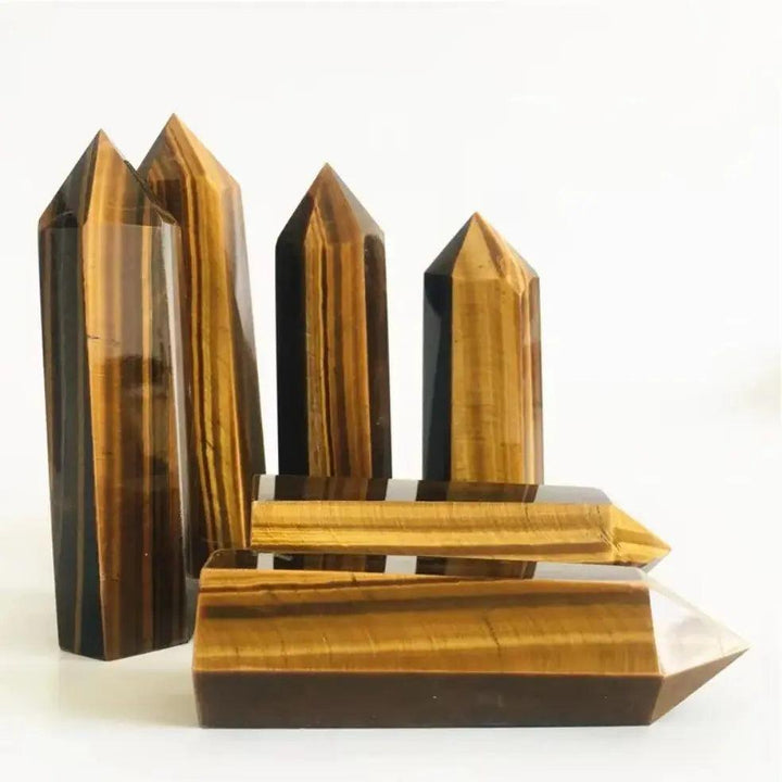 Crystal Tiger Eye Point High Energy Healing Gemstone for Mind Body Spirit Chakra Jewelry Making Rough Tumbled Obelisk Stones