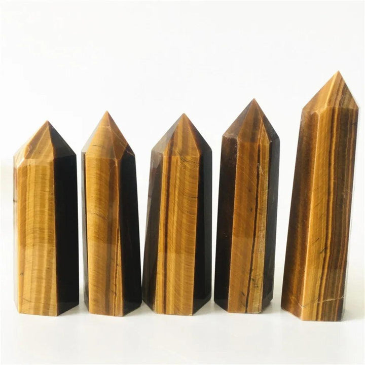 Crystal Tiger Eye Point High Energy Healing Gemstone for Mind Body Spirit Chakra Jewelry Making Rough Tumbled Obelisk Stones