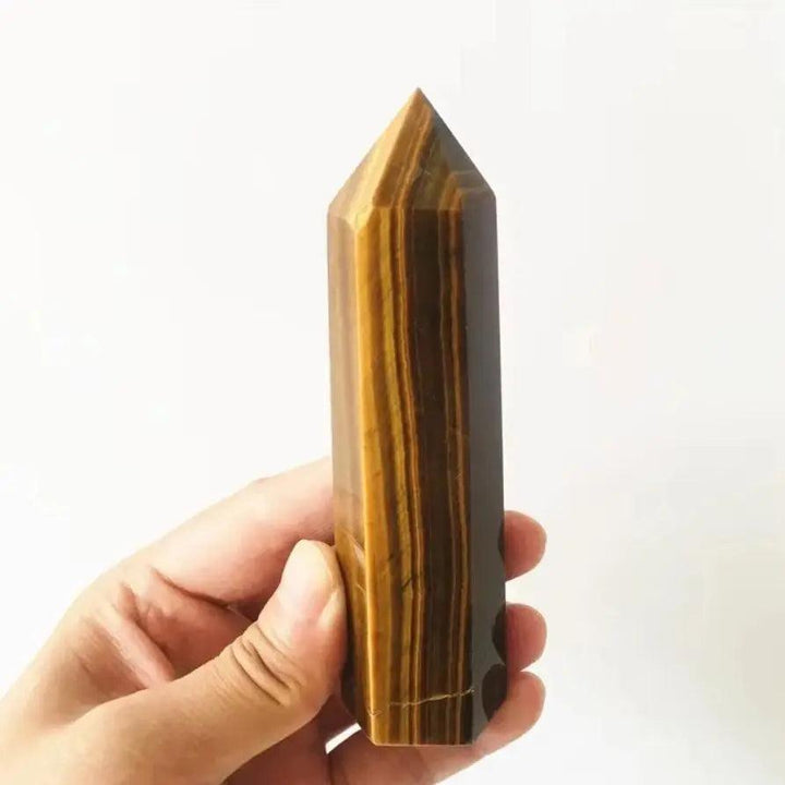 Crystal Tiger Eye Point High Energy Healing Gemstone for Mind Body Spirit Chakra Jewelry Making Rough Tumbled Obelisk Stones