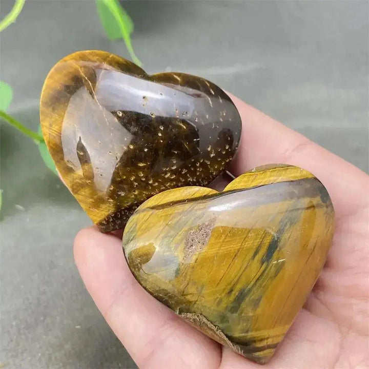 Tiger Eye Heart Golden Brown