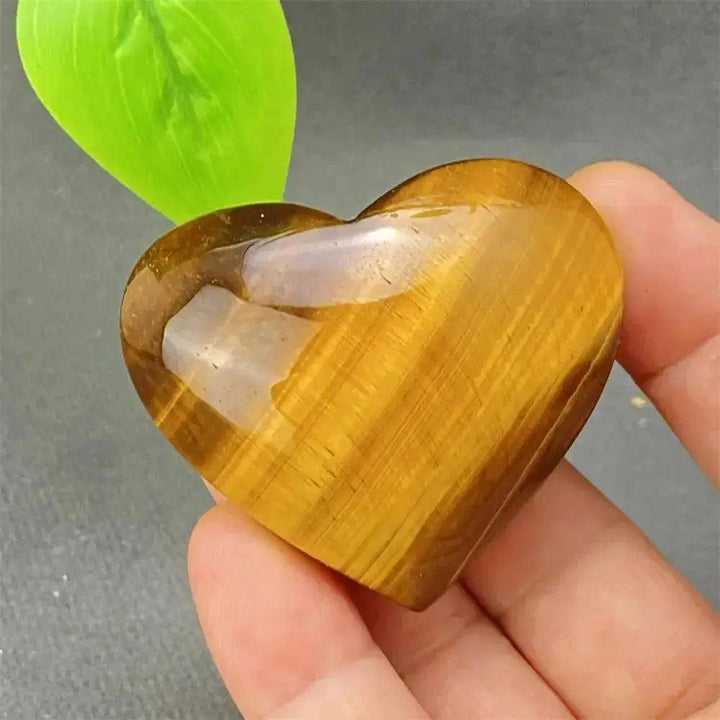 Tiger Eye Heart Golden Brown
