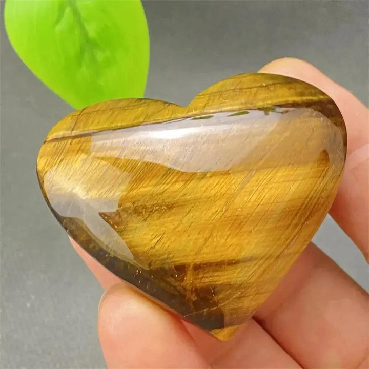 Tiger Eye Heart Golden Brown