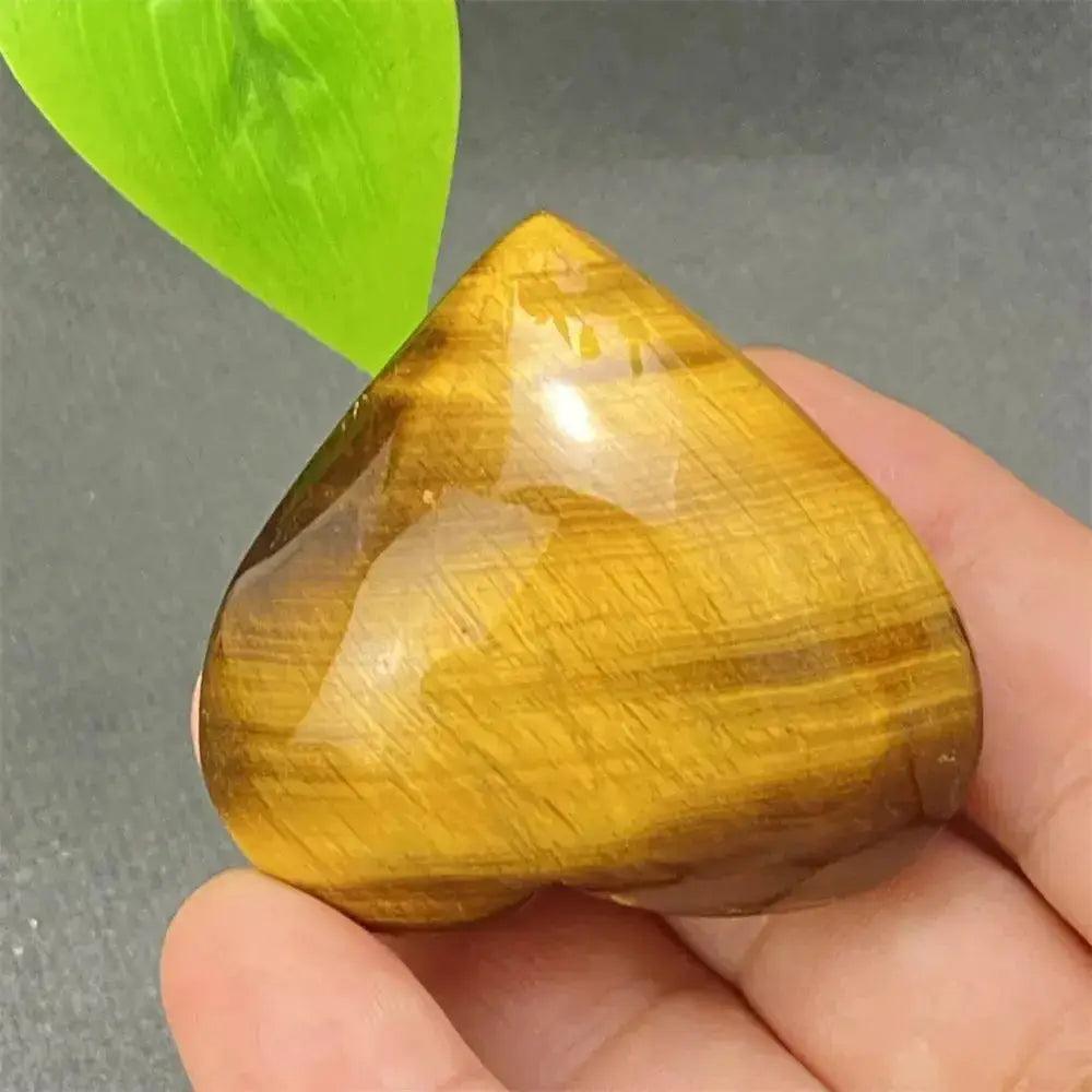 Tiger Eye Heart Golden Brown