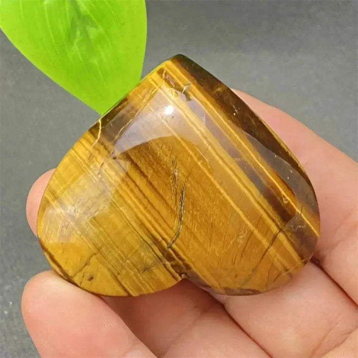 Tiger Eye Heart Golden Brown