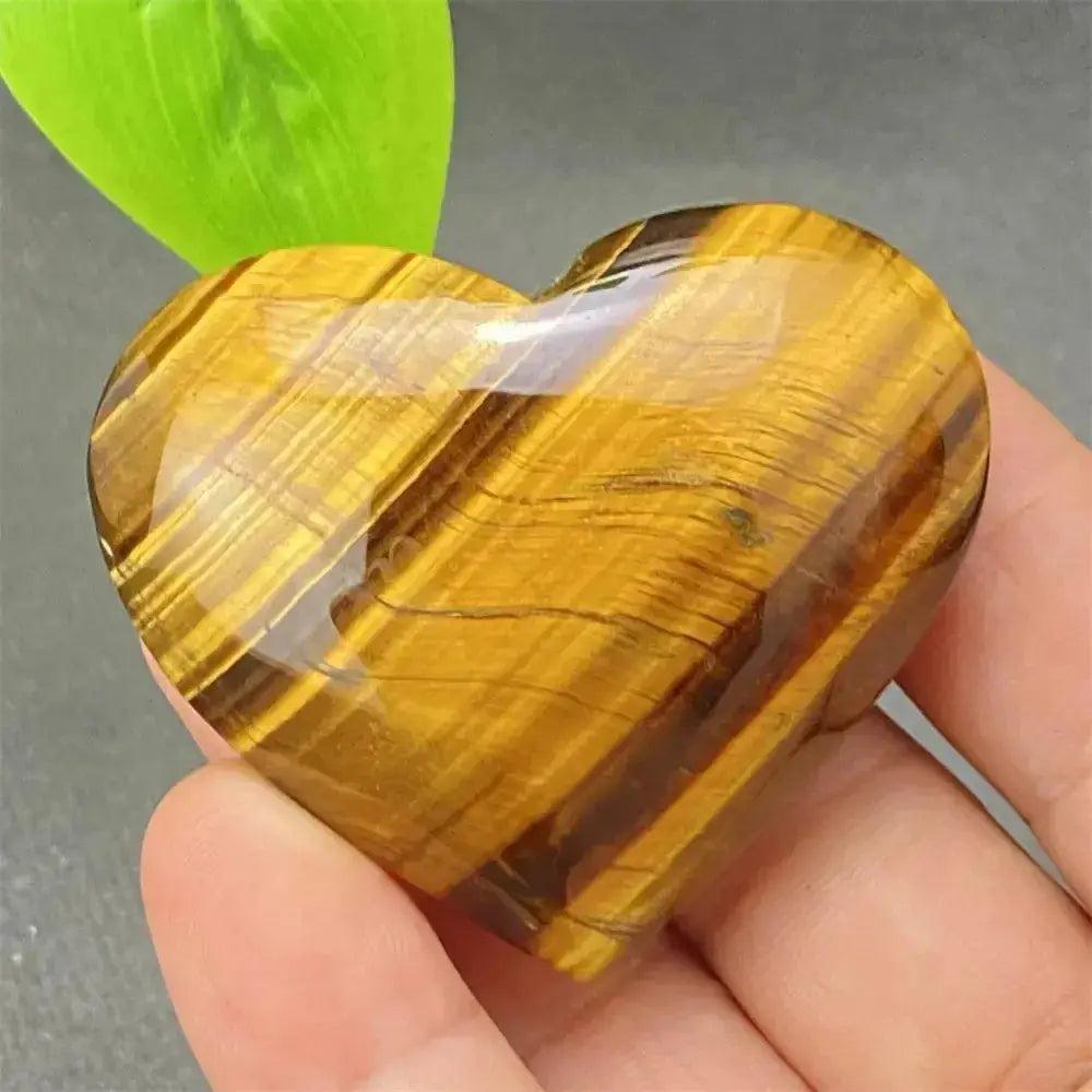 Tiger Eye Heart Golden Brown