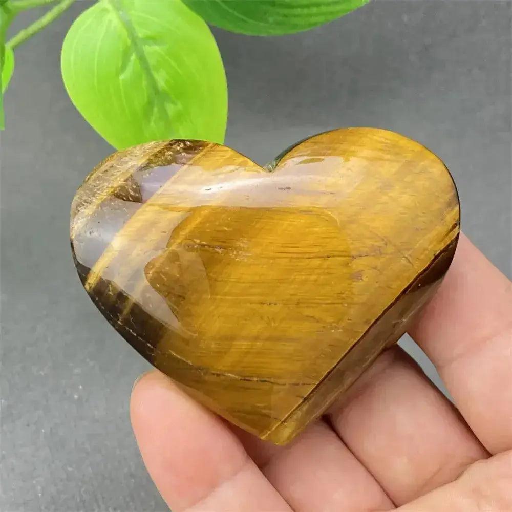 Tiger Eye Heart Golden Brown