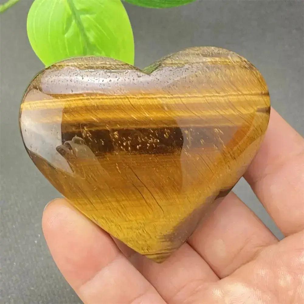 Tiger Eye Heart Golden Brown