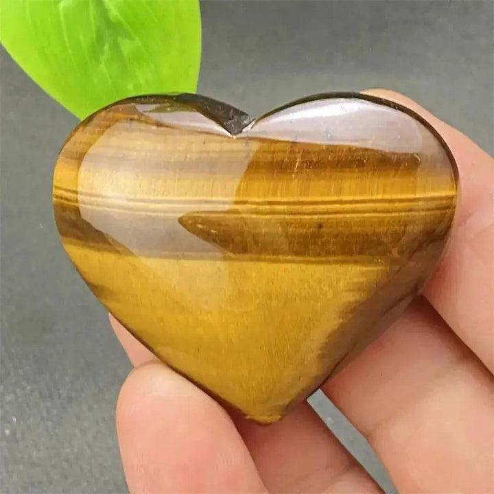 Tiger Eye Heart Golden Brown