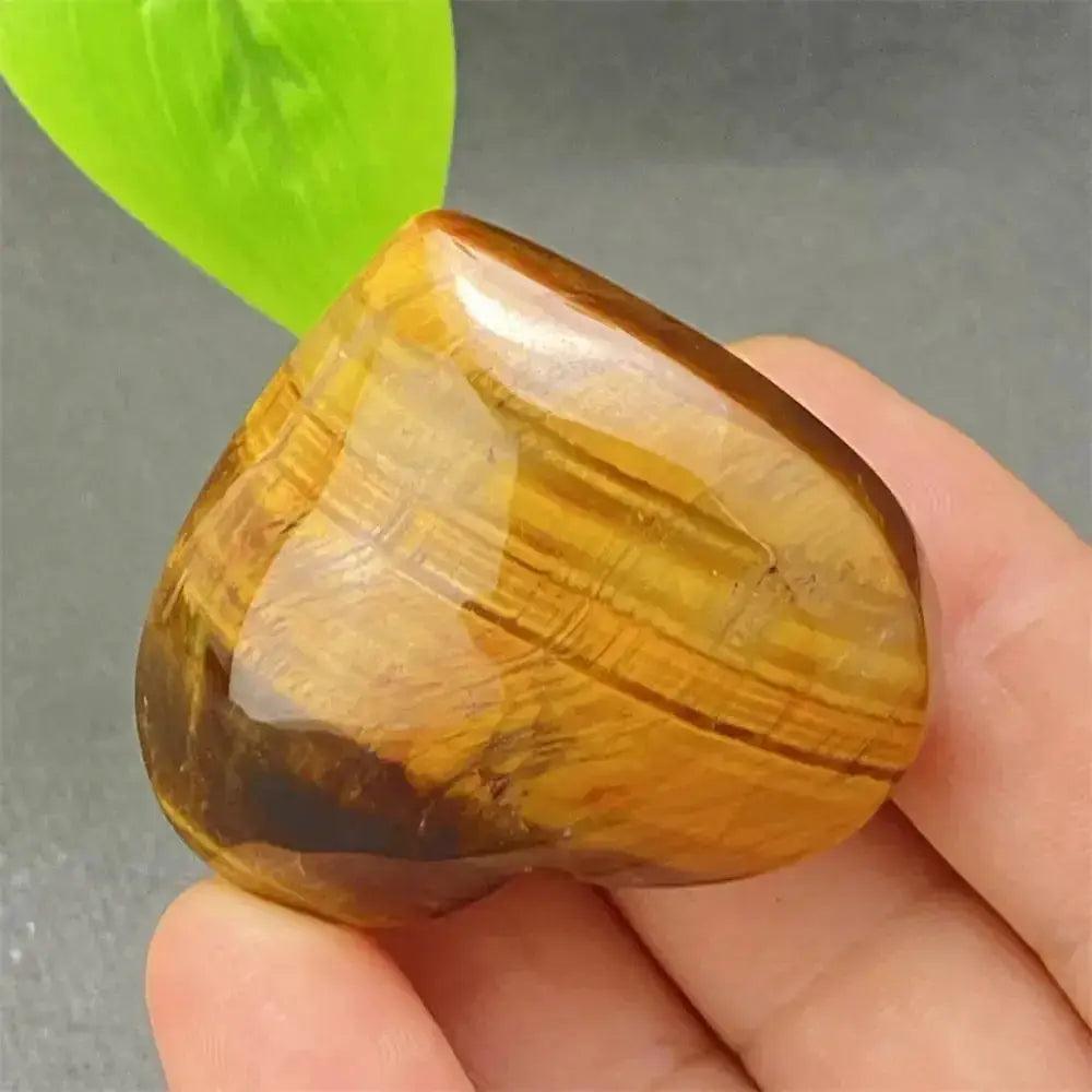 Tiger Eye Heart Golden Brown
