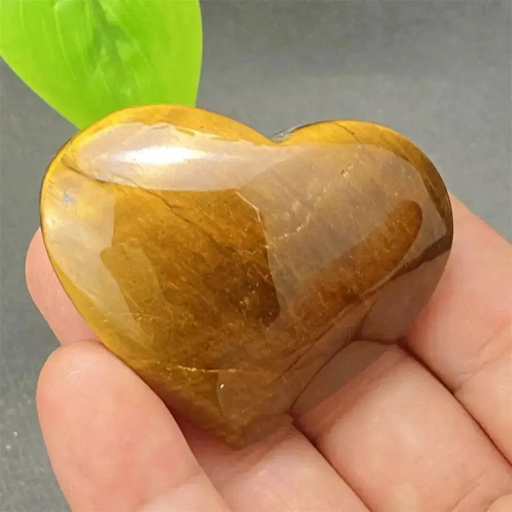 Tiger Eye Heart Golden Brown
