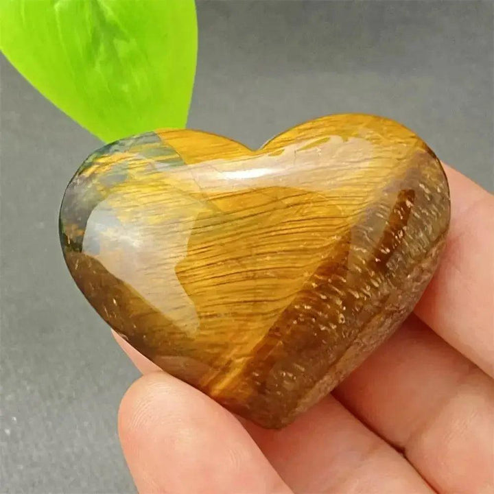 Tiger Eye Heart Golden Brown