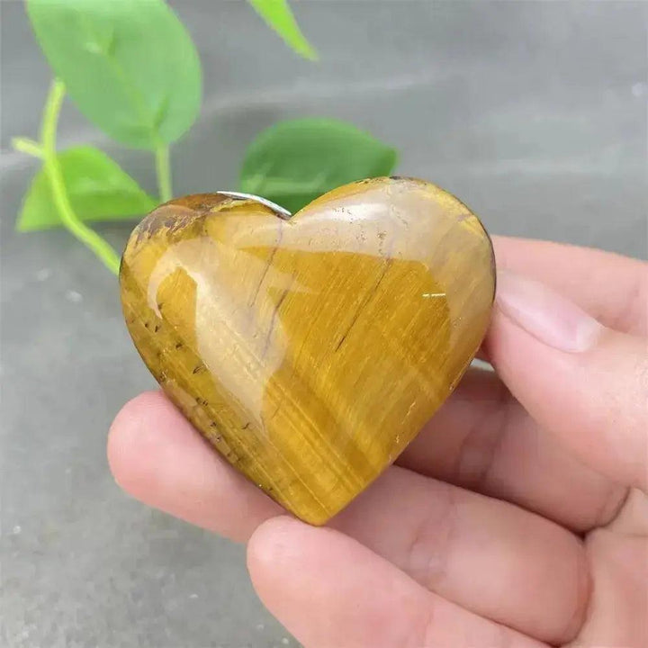 Tiger Eye Heart Golden Brown