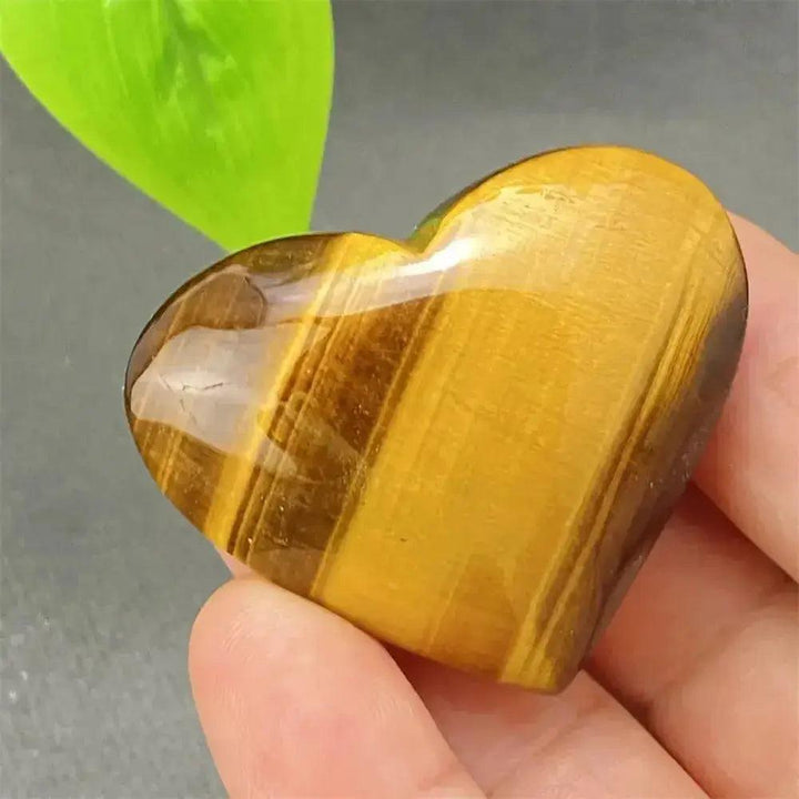 Tiger Eye Heart Golden Brown