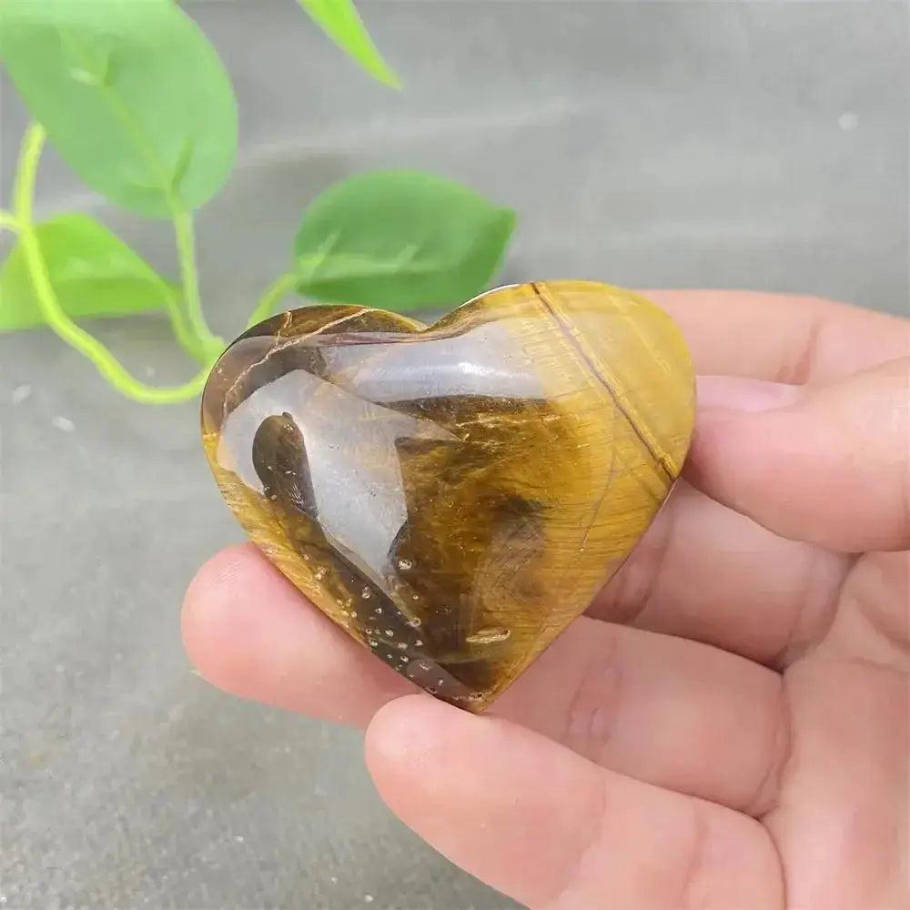 Tiger Eye Heart Golden Brown
