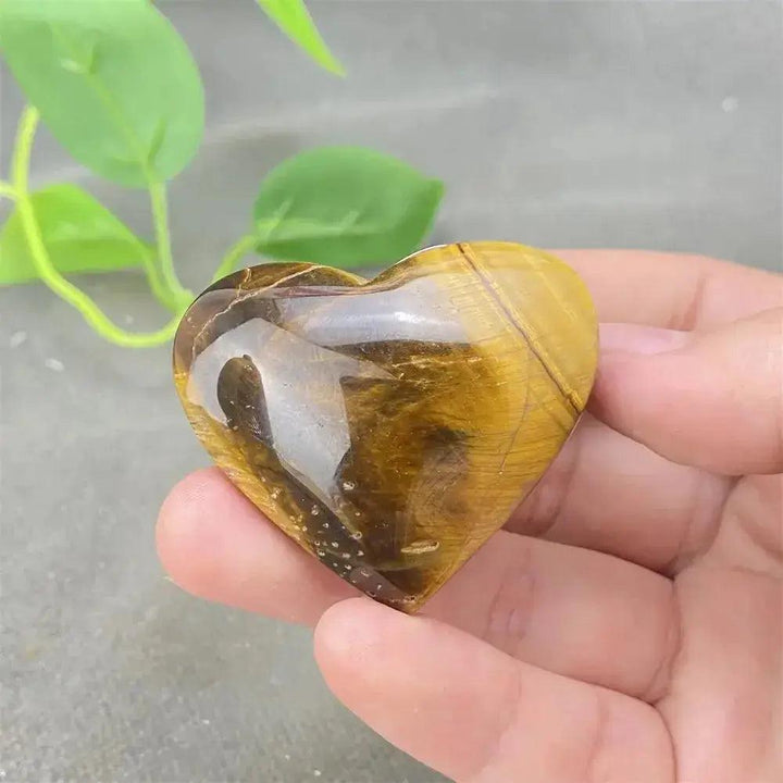 Tiger Eye Heart Golden Brown