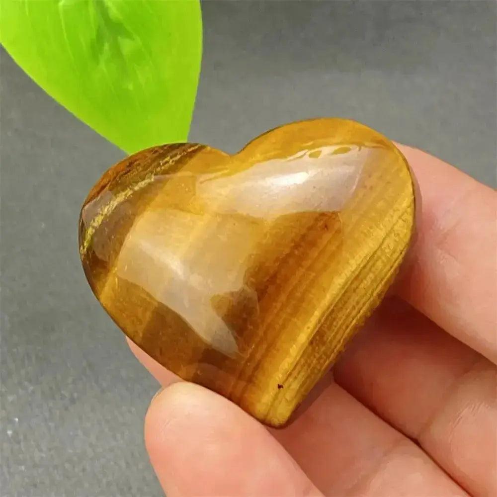 Tiger Eye Heart Golden Brown