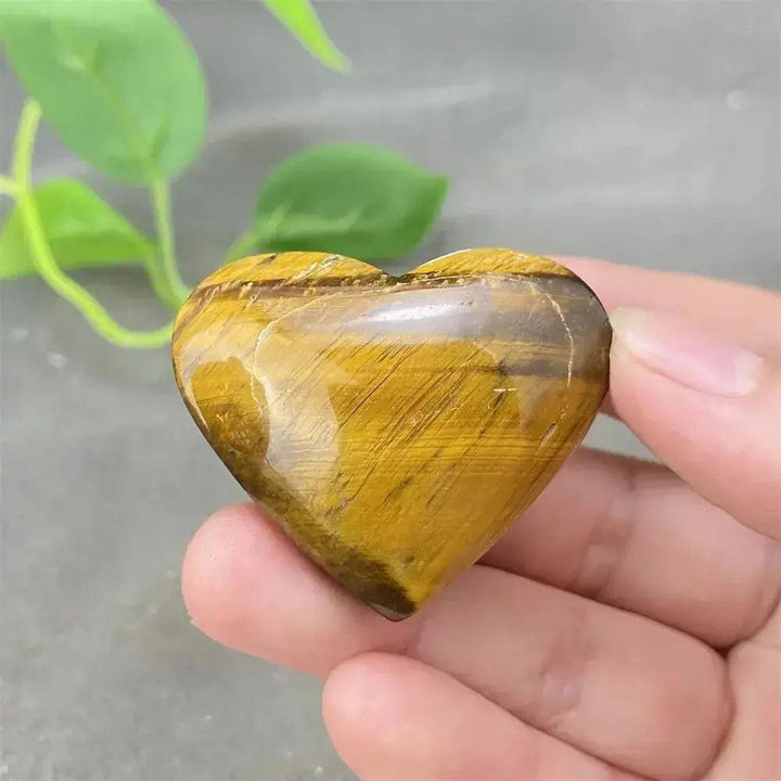 Tiger Eye Heart Golden Brown
