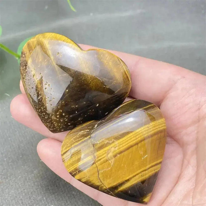 Tiger Eye Heart Golden Brown