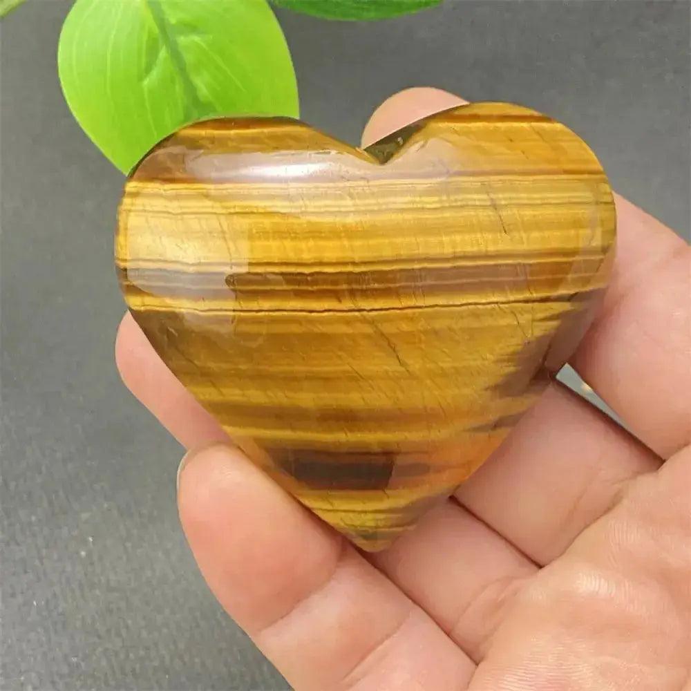 Tiger Eye Heart Golden Brown