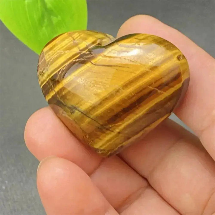 Tiger Eye Heart Golden Brown