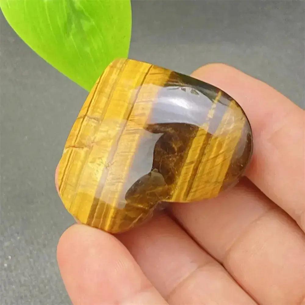 Tiger Eye Heart Golden Brown