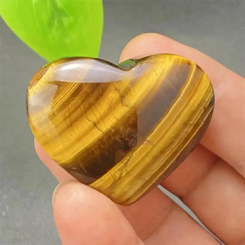 Tiger Eye Heart Golden Brown