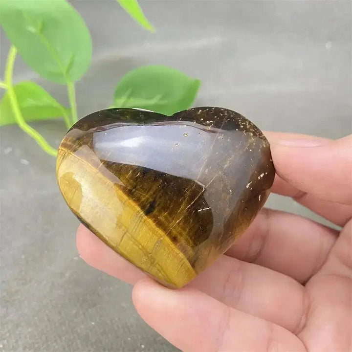Tiger Eye Heart Golden Brown