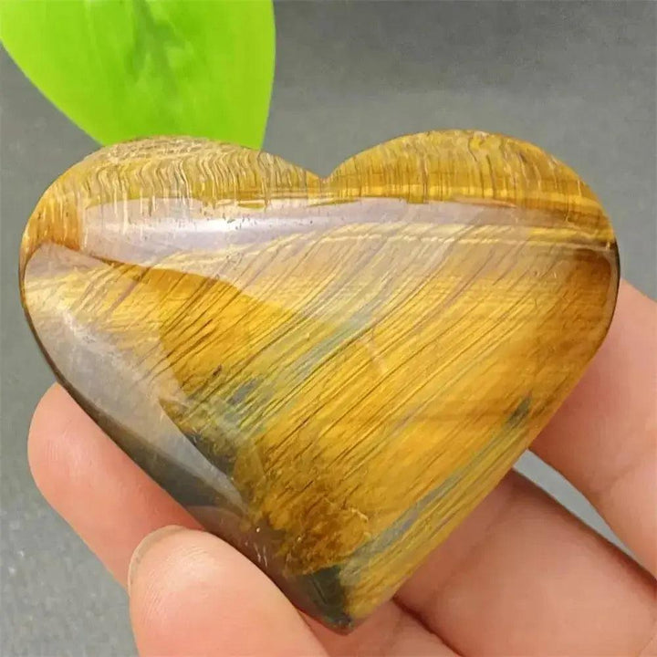Tiger Eye Heart Golden Brown
