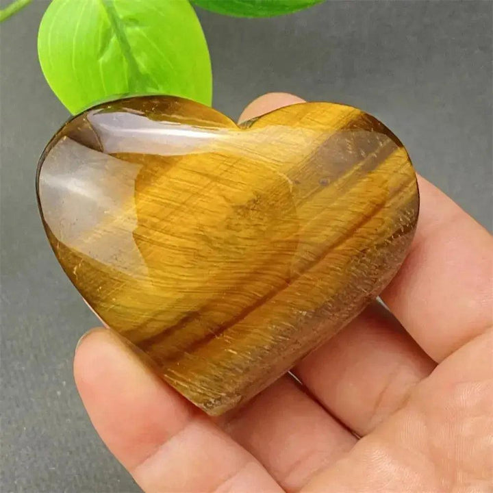 Tiger Eye Heart Golden Brown