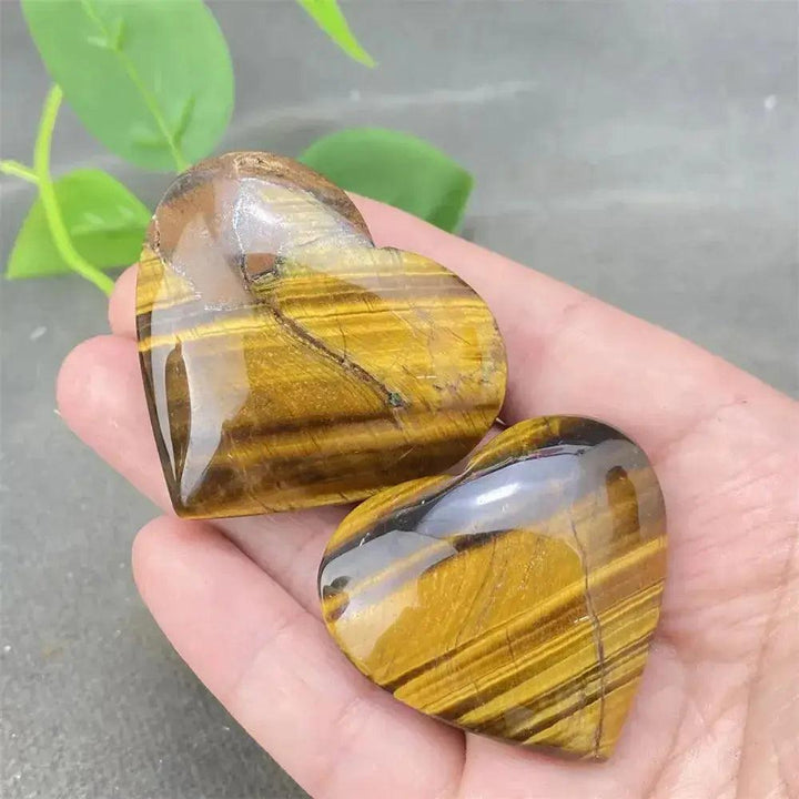 Tiger Eye Heart Golden Brown