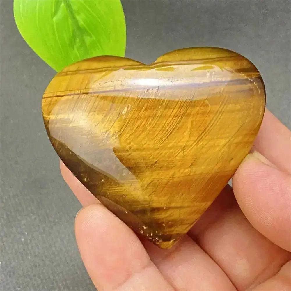 Tiger Eye Heart Golden Brown