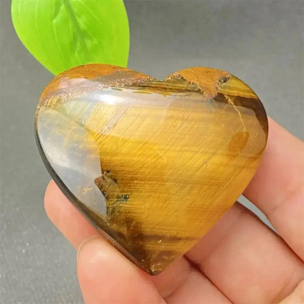 Tiger Eye Heart Golden Brown