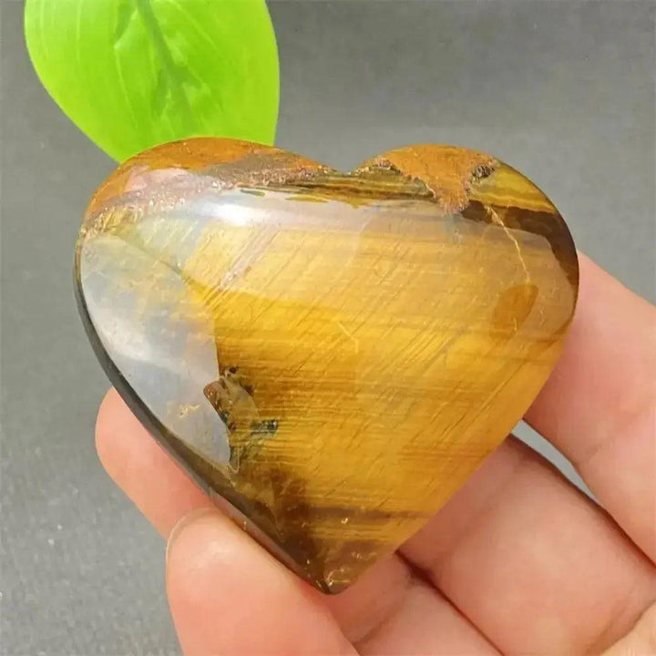 Tiger Eye Heart Golden Brown