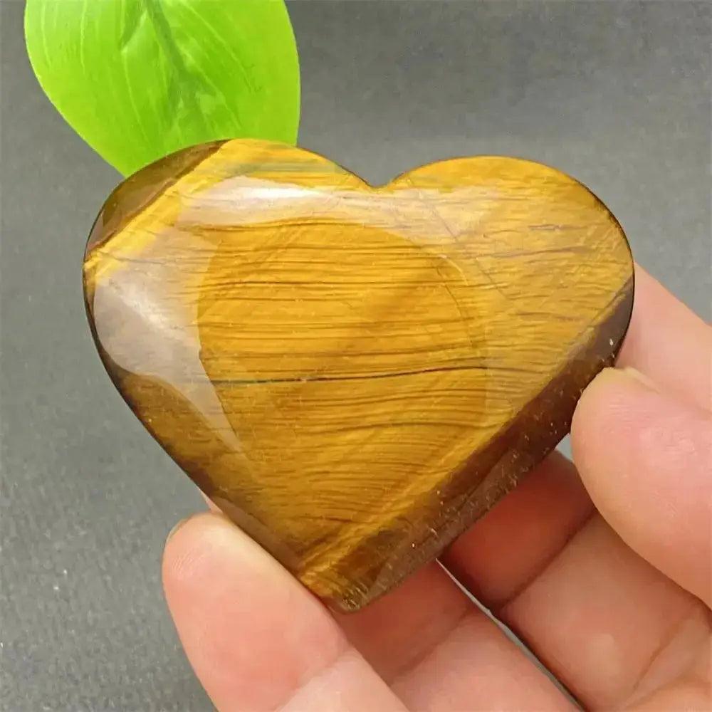 Tiger Eye Heart Golden Brown
