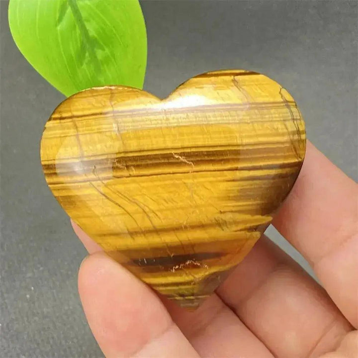 Tiger Eye Heart Golden Brown
