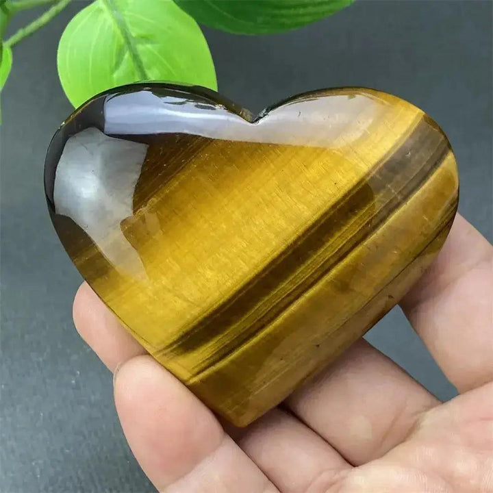 Tiger Eye Heart Golden Brown
