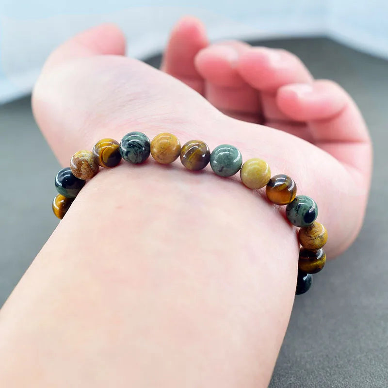 Tiger Eye Zodiac Sign Bead Bracelet