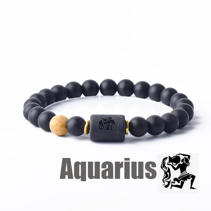 Tiger Eye Zodiac Sign Bead Bracelet
