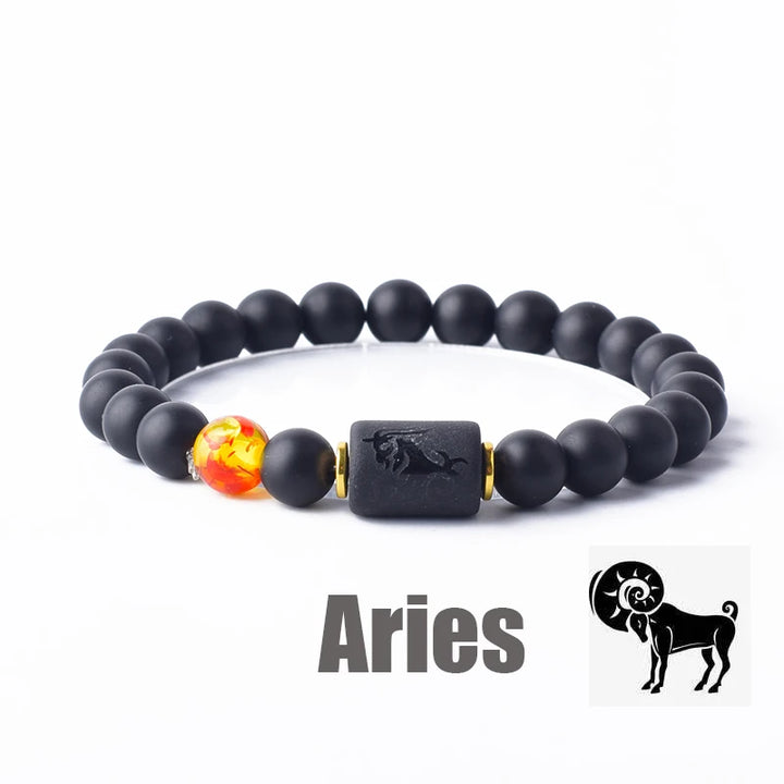 Tiger Eye Zodiac Sign Bead Bracelet