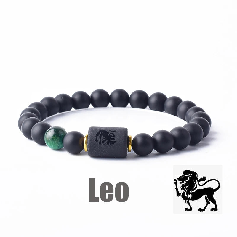 Tiger Eye Zodiac Sign Bead Bracelet
