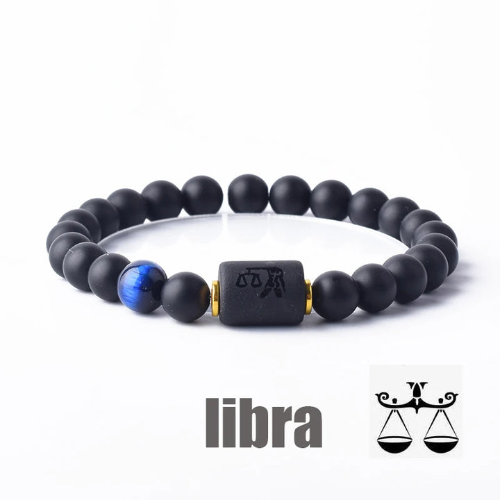 Tiger Eye Zodiac Sign Bead Bracelet