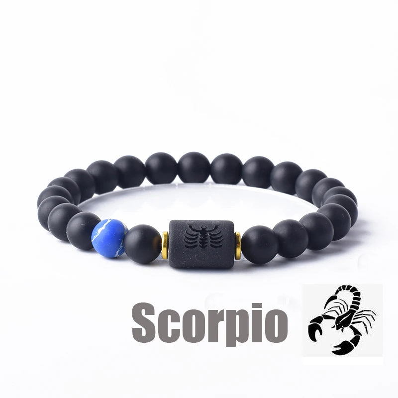 Tiger Eye Zodiac Sign Bead Bracelet