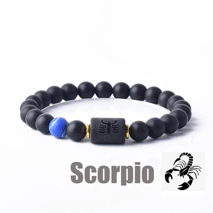 Tiger Eye Zodiac Sign Bead Bracelet