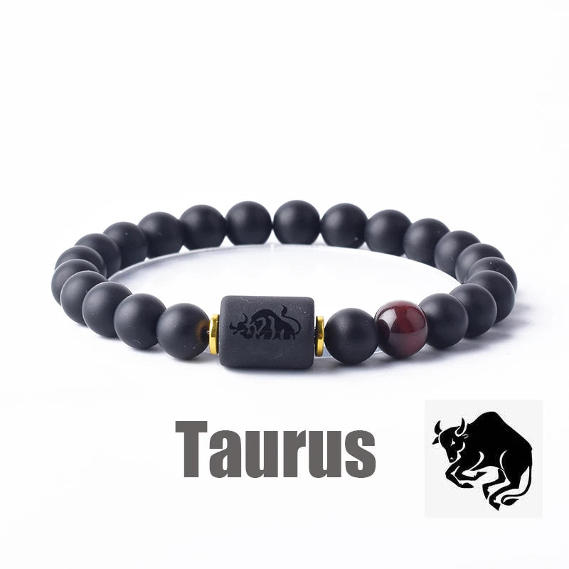 Tiger Eye Zodiac Sign Bead Bracelet