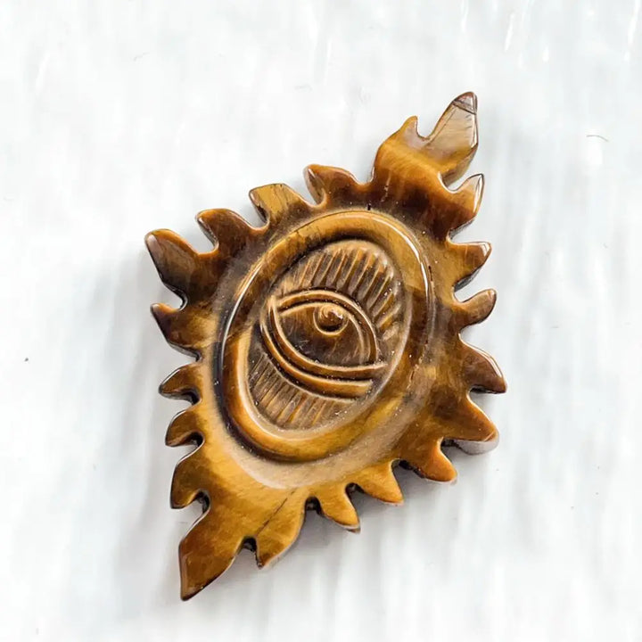 Tiger's Eye Carved Symbol Figures
